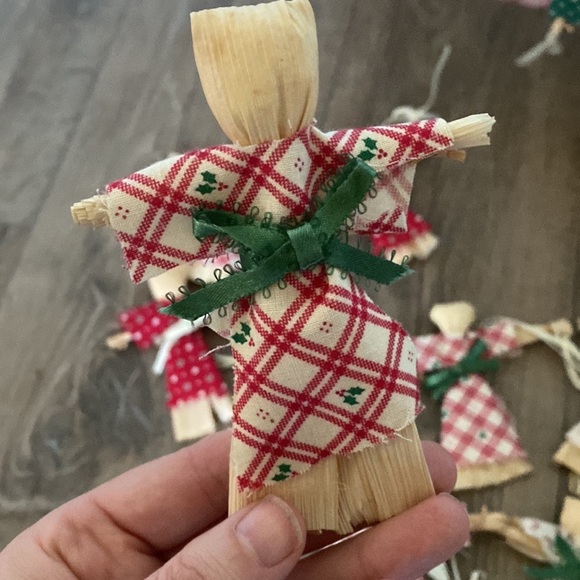 15 Vintage Handmade corn husk doll ornaments. Primative Christmas rustic cottage - Picture 3 of 6